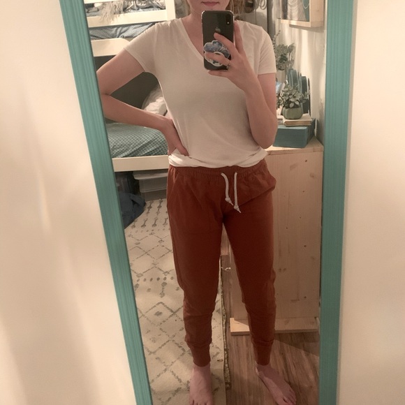 Women's Rust Drawstring Joggers - Picture 3 of 8